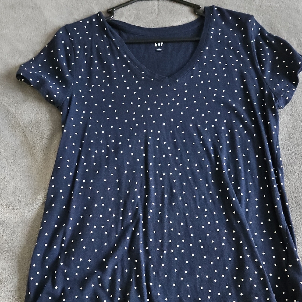 GAP Dark Blue Polka Dot Short Sleeve Tee
